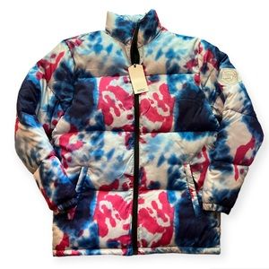 WESC | Swedish Tie Dye Puffer Jacket in Classic Blue